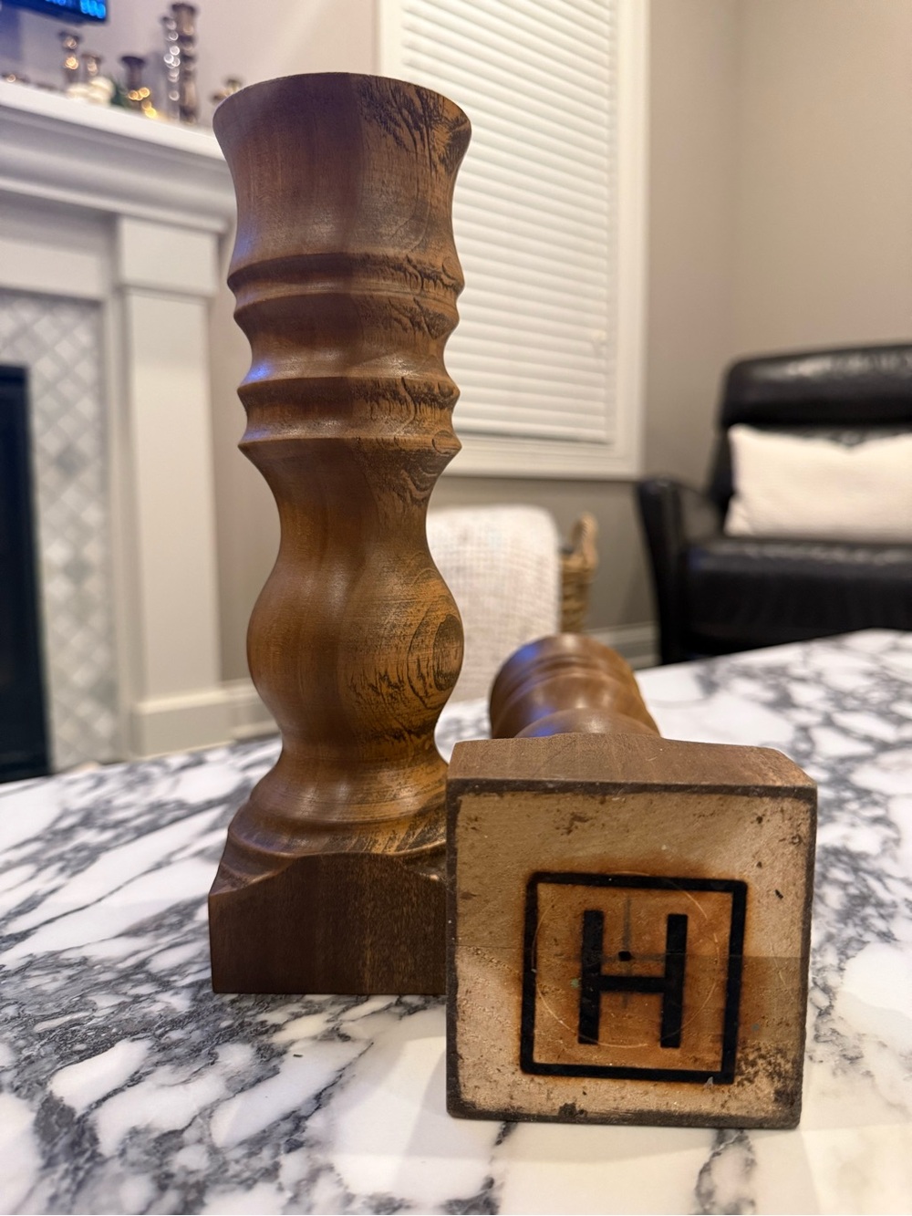 Harp Design Co Hand Turned Wood Candlesticks Set of 2 Clint Harp Fixer Upper